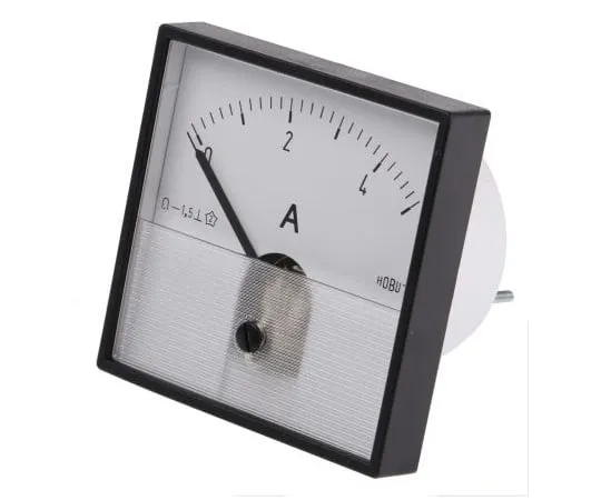 63-4761-22 HOBUT PD72MC Analogue Panel Ammeter 0/5A Direct Connected DC DC, 72mm x 72mm Moving Coil PD721MCS5A/2-001