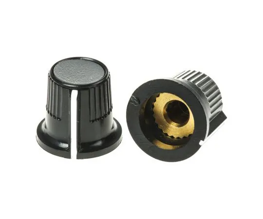 63-4748-06 RS Potentiometer Knob, Grub Screw Type, 11.6mm Knob Diameter, Black, Grey, 3.175mm Shaft 259-6828