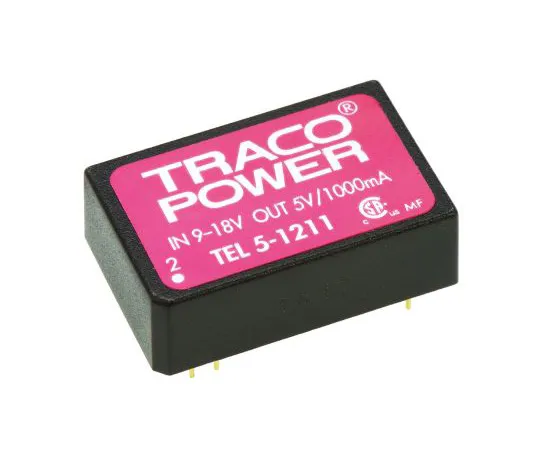 63-4804-36 TRACOPOWER TEL 5 5W Isolated DC-DC Converter Through Hole, Voltage in 9 → 18 V dc, Voltage out 5V dc TEL 5-1211