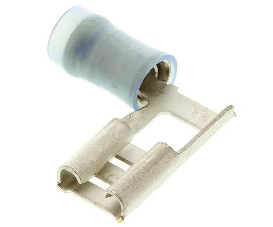 63-4687-04 TE Connectivity PIDG FASTON .250 Series Insulated Crimp Flag Terminal, 1.2mm² to 2mm², 16AWG to 14AWG, Blue, Tin Plated 156666-1