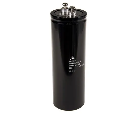 63-4747-18 EPCOS 0.15F 63V dc Aluminium Electrolytic Capacitor, Chassis Mount 76.9 (Dia.) x 220.7mm +85°C 76.9mm B41456B8150M000