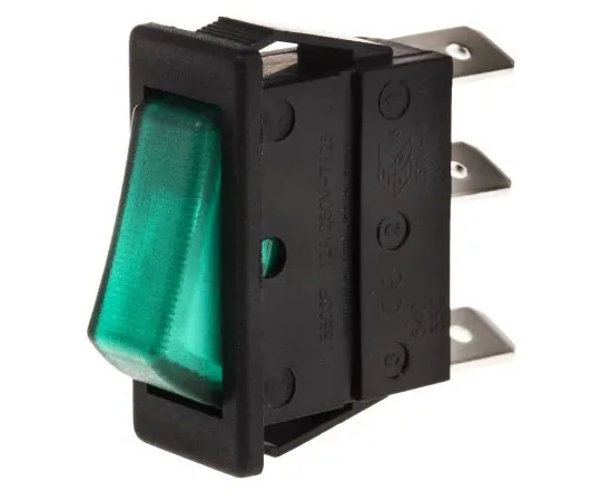 63-4753-26 Arcolectric Illuminated Single Pole Single Throw (SPST), Latching Rocker Switch Panel Mount C5503ALNAK