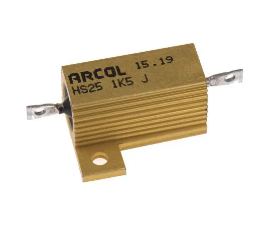 63-4746-46 Arcol HS25 Series Aluminium Ho***d Axial Wire Wound Panel Mount Resistor, 1.5kΩ ±5% 25W HS25 1K5 J