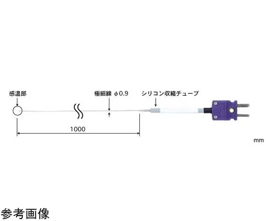 65-3534-37　［Out of stock］Coated Ultrafine Temperature Sensor SF Series with ISO Document -50~200°C 1000 mm E Type　SF-E-100-ANP