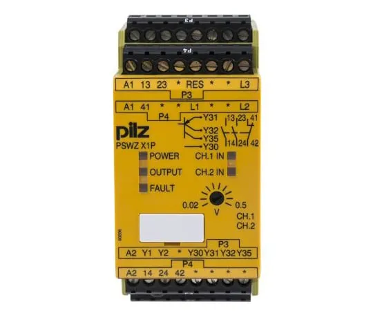 63-4825-39 Pilz PSWZ X1P 24 → 240 V ac/dc Safety Relay Single or Dual Channel With 2 Safety Contacts 777949