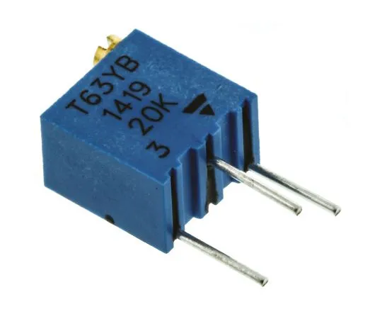 63-4776-37 20kΩ Through Hole Trimmer Potentiometer 0.25W Top Adjust Vishay T63 Series T63YB203KT20