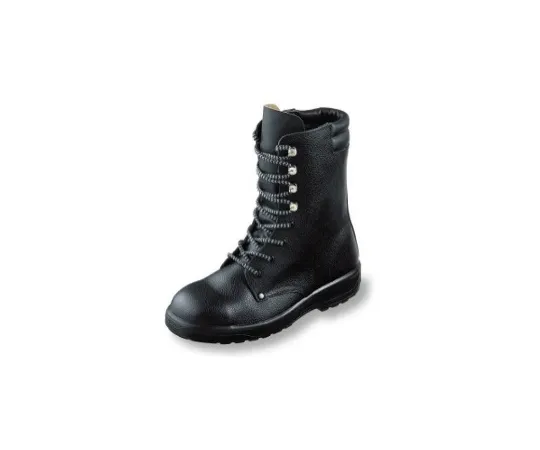64-6535-73 Urethane 2-Layer Long Lace-Up Boots Black 23.5 cm AG511
