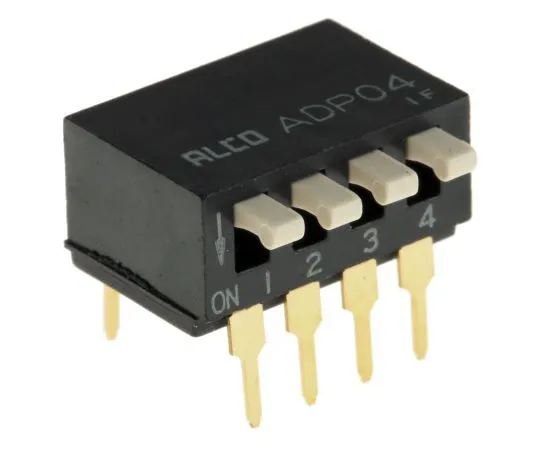 63-4909-59 4 Way Through Hole DIP Switch 4P, Piano Actuator ADP0404