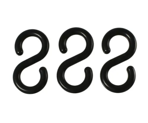 61-7420-24　［Discontinued］S-Shaped Hook Black ABS Resin 30mm (3 Pieces/Pack)　KSY-310