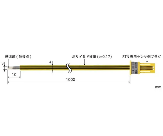 65-3531-24 Tape Type Multi-Purpose Temperature Sensor Replacement Type STN Series 5 Pieces/1 Set -50~350°C 1000 mm E Type STN-23E-100