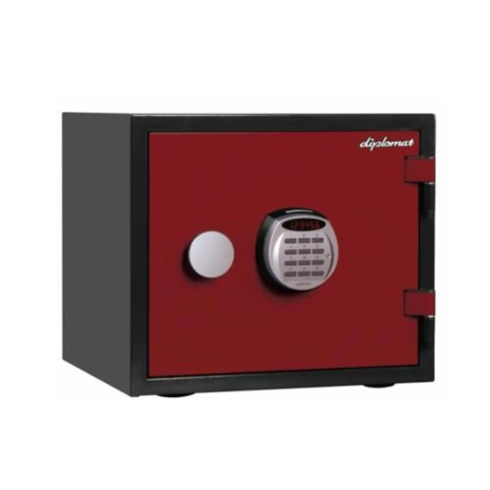 64-2291-81　［Discontinued］Waterproof and Fireproof Safe (Red) 412 x 397 x 360 mm　EA961KD-31