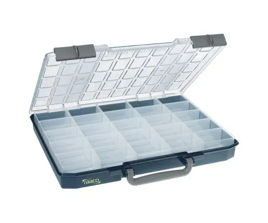 63-4724-52 Raaco 25 Cell Blue PC, PP Compartment Box, 55mm x 425mm x 330mm 136297