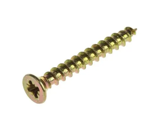 63-4748-92 Pozidriv Countersunk Steel Wood Screw Yellow Passivated, Zinc Plated, 3mm Thread, 25mm Length 263-1814