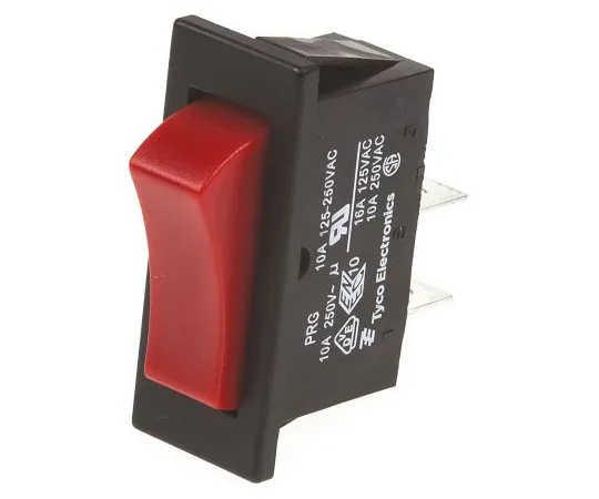 63-4832-12 TE Connectivity Single Pole Single Throw (SPST), Latching Rocker Switch Panel Mount 1634202-4