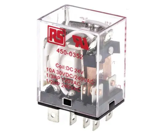 63-4797-12 RS PRO DPDT Non-Latching Relay Plug In, 24V dc Coil, 10A 450-0352