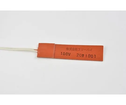 64-5215-33　[Siloxane Countermeasure] Silicon Rubber Heater [With Double-sided Tape, Lead Wire Extension 1m] 100V 20W 25mm x 100mm　SR100-20-25-100-P-L1-B