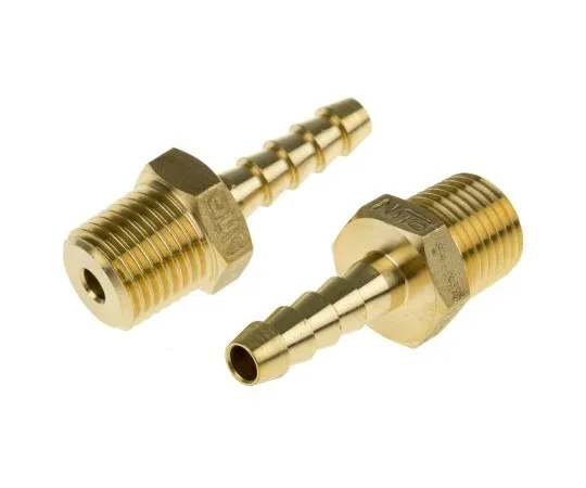 63-4840-14 RS PRO Straight Brass Hose Connector, 1/4 in G Male 506-7187