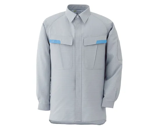 65-1277-11　［Discontinued］Work Clothes, VERDEXCEL Male/Female Pair Long Sleeve Shirt Silver Gray SS VES281UESS　VES281-UE-SS