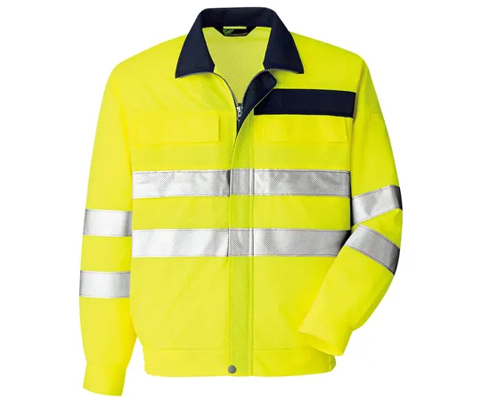 65-1291-15　［Discontinued］Work Clothes, VERDEXCEL High Visibility Long Sleeve Blouson Yellow S VES2604-UE-S　VES2604-UE-S