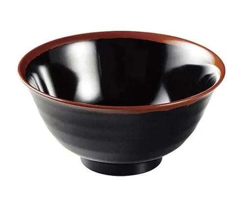 61-6835-61 Melamine Japanese tableware Chojiro kiln Haberi-don AN-59 small B inside Black 2428720