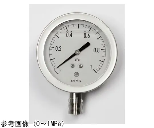 65-4324-41-20 Pressure Gauge with Glycerin (75Φ) with 0.1 MPa with Inspection Certificate GV51-183