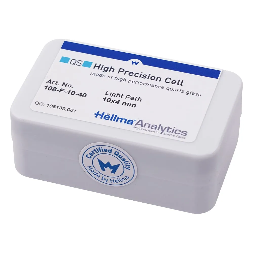 3-9530-02 Hellma (R) Quartz Cell Semi Micro Cell For Fluorescence 108-F-10-40