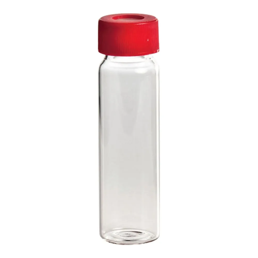 4-4814-01 EPA Vial for Analyzing Drinking Water, Level 3 Transparent Vial for VOC/VOA + Red Cap (with septum) 72 Pieces 3112-40mL
