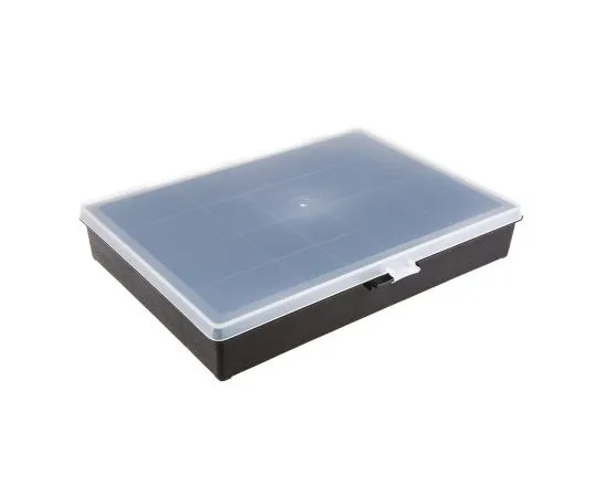 63-4896-37 Raaco 14 Cell Black PP Compartment Box, 55mm x 332mm x 254mm 132466