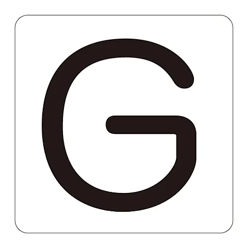 61-3414-77　［Discontinued］Alphabet Display Sticker HA-G (5P) Large　172507