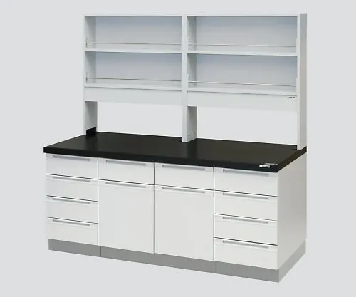 3-4321-01　［Discontinued］Side Laboratory Bench Wooden Type, Open Type with Reagent Shelf 1800 x 750 x 800　AQ1E-1807