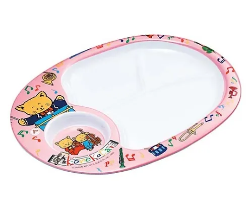 61-6836-89 Melamine Lunch Plate Konekotai Pink L-102 4541000