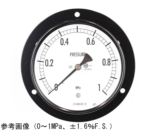65-4281-86-20 Normal Pressure Gauge (Φ100) Embedded D Frame (Mounting Hole) - With 0.1~0.1 MPa Inspection Certificate AE15-233