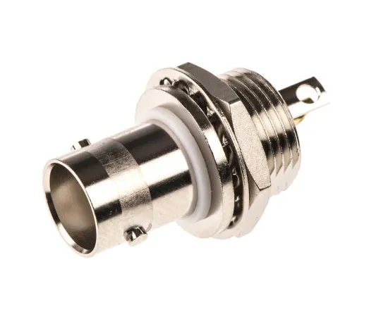 63-4756-03 Radiall BNC Series Straight 50Ω Panel Mount Bulkhead Fitting BNC Connector, jack, Nickel, Solder Termination R141572000W
