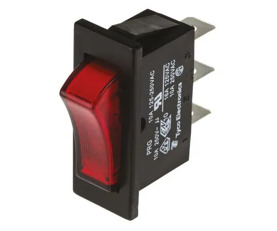 63-4832-11 TE Connectivity Single Pole Single Throw (SPST), Latching Rocker Switch Panel Mount 1634202-5