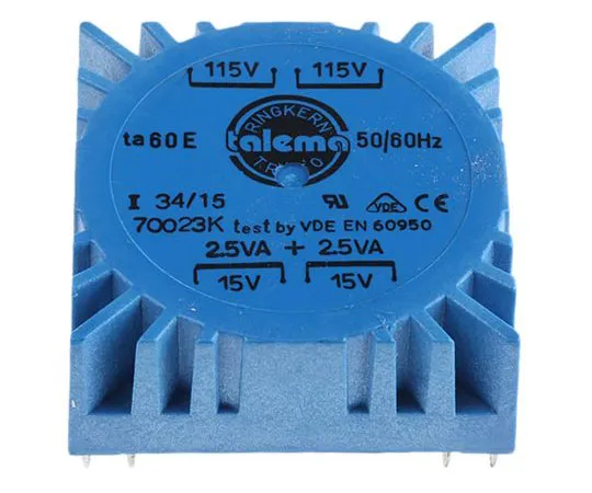 63-4735-73 2 Output Toroidal Transformer, 5VA, 2 x 15V ac 70023K