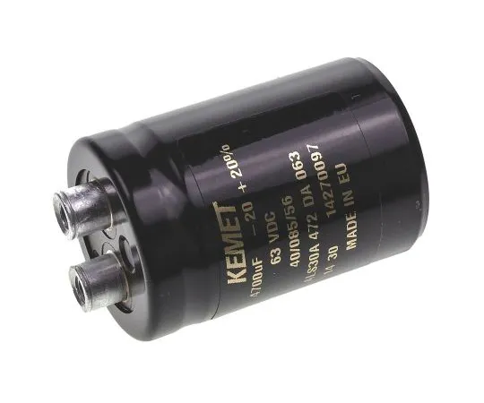 63-4778-08 KEMET 4700μF 63V dc Aluminium Electrolytic Capacitor, Chassis Mount 36 x 52mm +85°C 36mm 52mm ALS30A472DA063