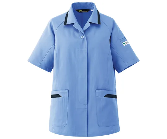 65-1314-43 Ladies Work Clothes, VERDEXCEL Short Sleeve Smock Light Blue 7 VELS52-UE-7 VELS52-UE-7