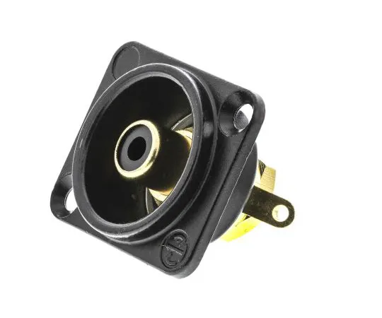 63-4799-39 Neutrik Panel Mount RCA Socket With Gold over Nickel Plated Contacts, 16A NF2D-B0