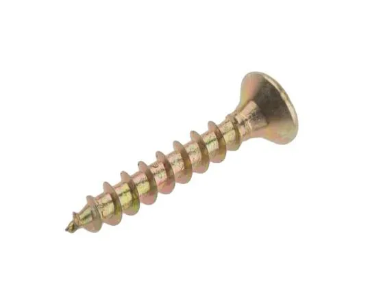 63-4748-95 Pozidriv Countersunk Steel Wood Screw Yellow Passivated, Zinc Plated, 4mm Thread, 25mm Length 263-1858