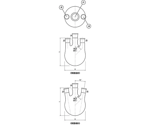 61-3618-53　［Discontinued］3 Neck Flask 5000mL 55/50・24/40　3126-5-10L4L
