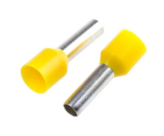 63-4842-44 RS PRO Insulated Crimp Bootlace Ferrule, 12mm Pin Length, 3.5mm Pin Diameter, 6mm² Wire Size, Yellow 513-2641