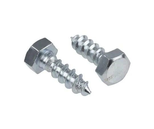 63-4691-06 Hex Steel Wood Screw Bright Zinc Plated, M8 Thread 144-3536