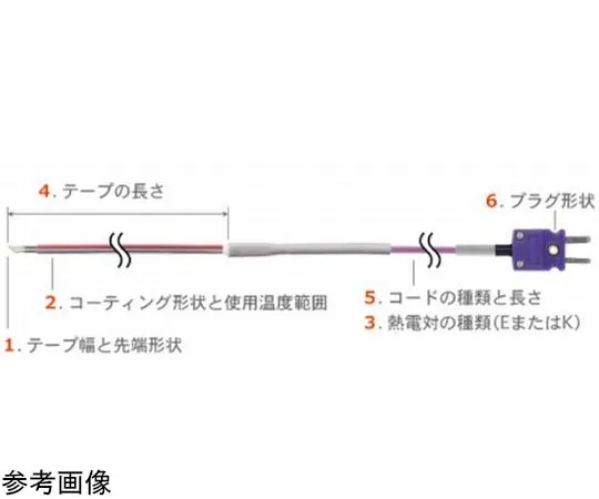 65-3536-21 Tape Type Multi-Purpose Temperature Sensor ST Series, Narrow Type/Bevel -50~210°C 100 mm K Type ST-31K-010-TS1-ASP