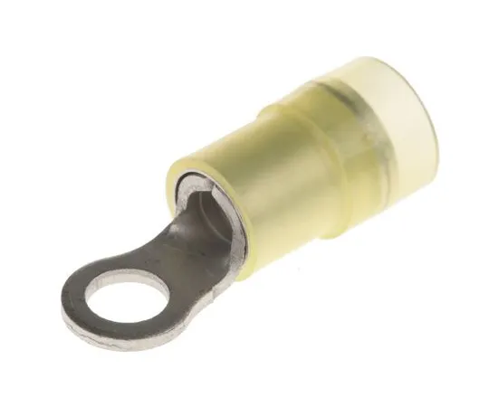63-4750-52 RS PRO Insulated Crimp Ring Terminal, M4 (#8) Stud Size, 4mm² to 6mm² Wire Size, Yellow 267-3903