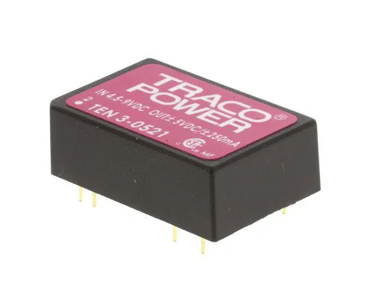 63-4741-70 TRACOPOWER TEN 3 3W Isolated DC-DC Converter Through Hole, Voltage in 4.5 → 9 V dc, Voltage out ±5V dc TEN 3-0521