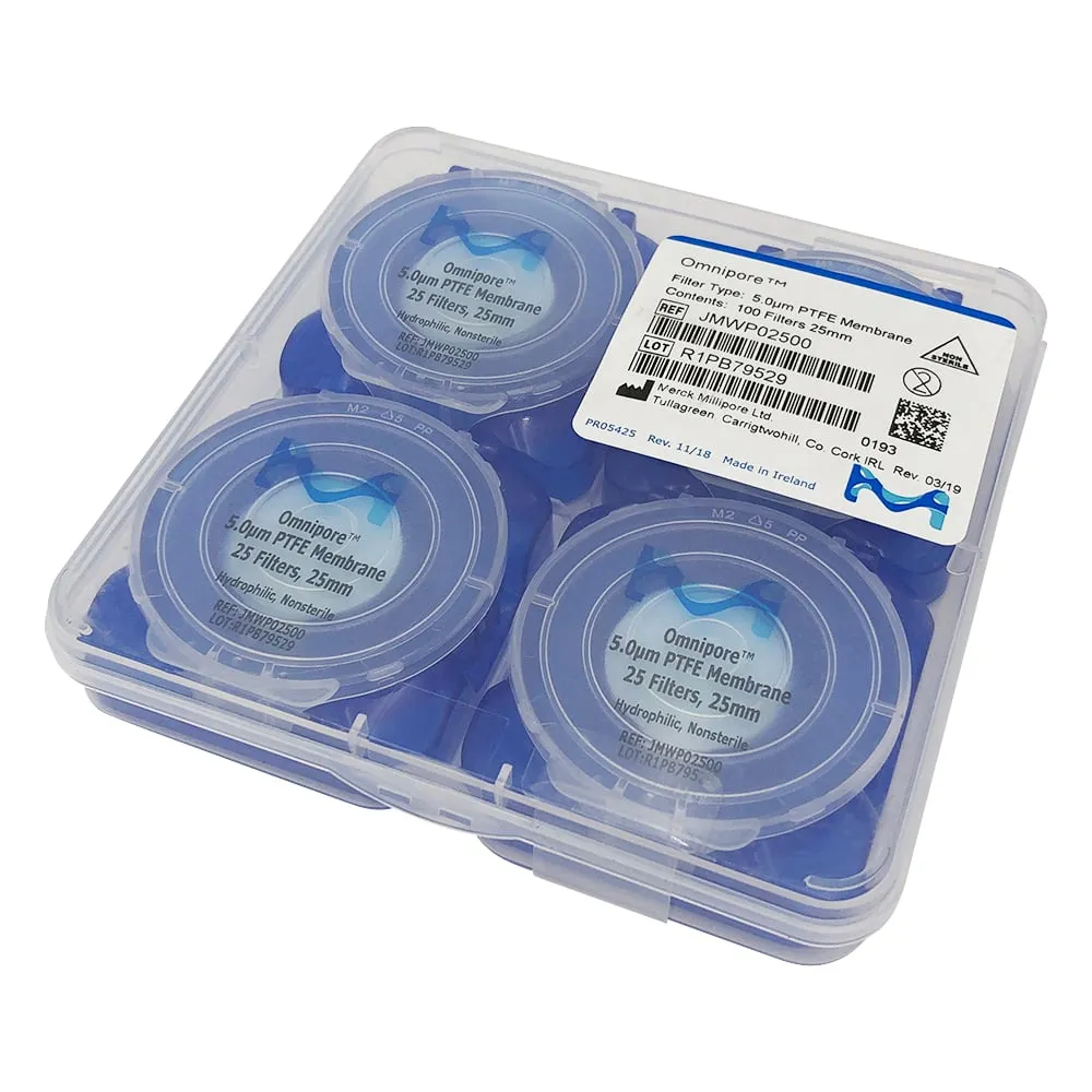2-3052-14 Omnipore(TM) Membrane (For Both Water System And Solvent System) 5μm x Φ25mm 100 Pieces JMWP02500