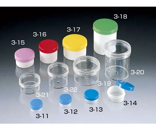 64-3690-27 Plastic Pot 20mL (Body: Transparent, Lid: Transparent) 100 pcs 01760