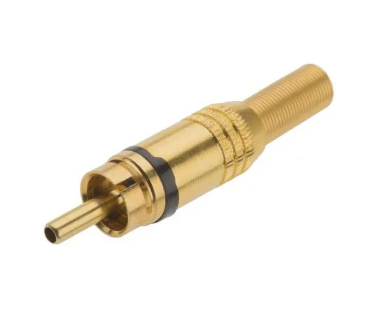 63-4660-07 RS PRO Black, Gold Cable Mount RCA Plug, Gold, 5A 110-3784
