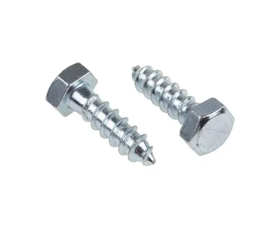 63-4691-13 Hex Steel Wood Screw Bright Zinc Plated, M12 Thread 144-3543