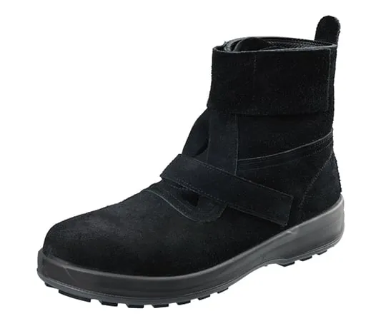 61-9691-82 Safety Shoes (Hook And Loop Fastener Type Middle Laced Shoes) WS28 Black Sole 23.5cm WS2823.5cm